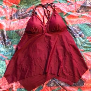 Tankini swimsuit top in burgundy.  New never worn